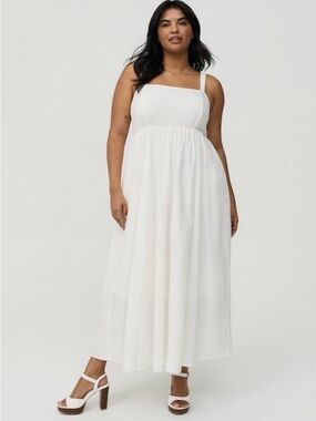 NWT Torrid White White Cotton Maxi Dress, Size 3X (22/24)
